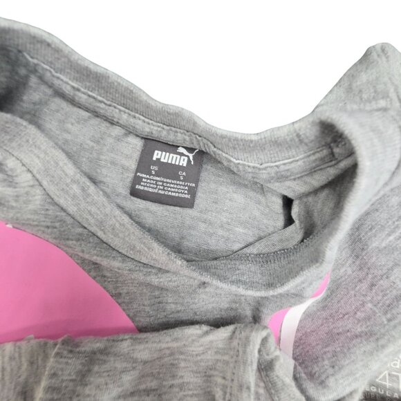 Adidas and Puma Gray T-Shirt Lot Pink Logo Girls Size 4/5 Set JJ3932 - Picture 3 of 7